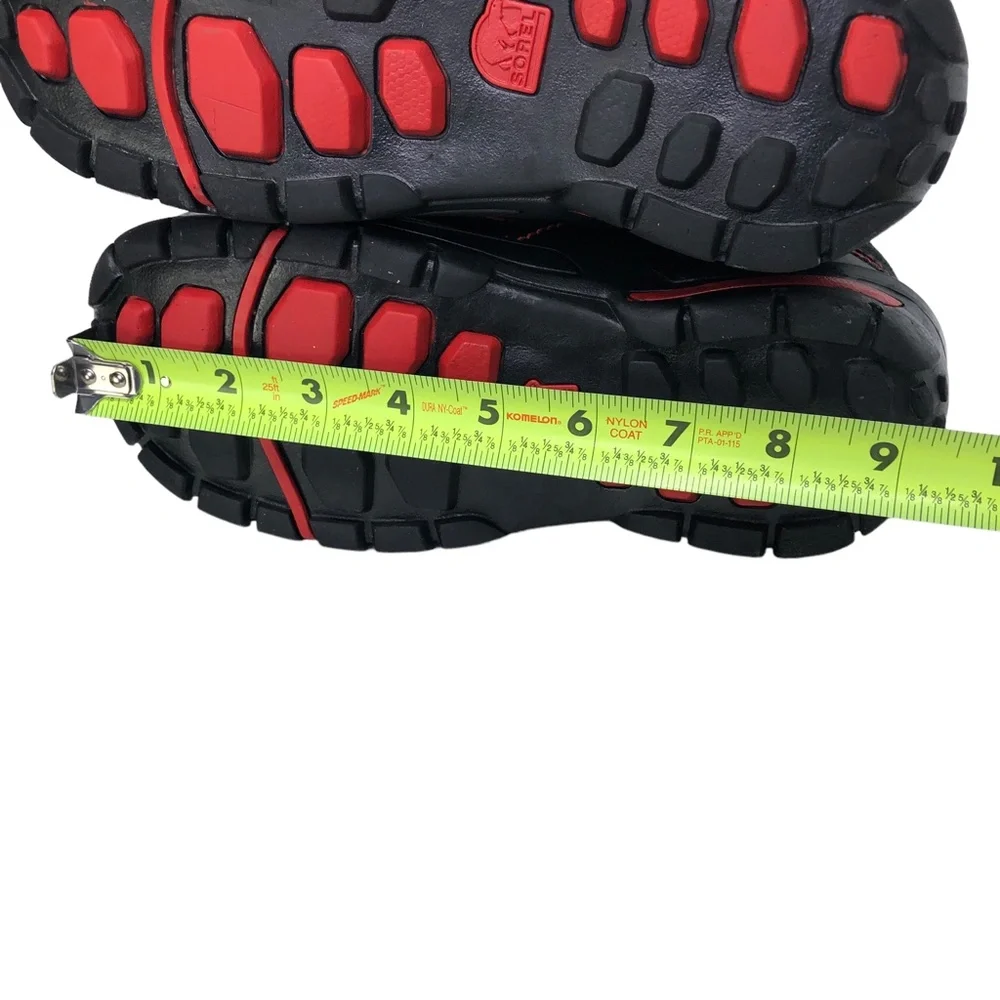 SOREL Sneaky Pete KID'S Size 3 Black Sail Red Leather WINTER Ankle Snow Boots